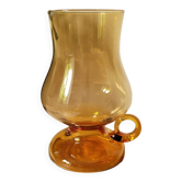 Amber glass candle holder / tealight holder