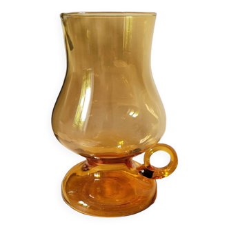 Amber glass candle holder / tealight holder