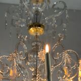 Liège lustre in blown glass and cut crystals, 6 light arms, 18th century