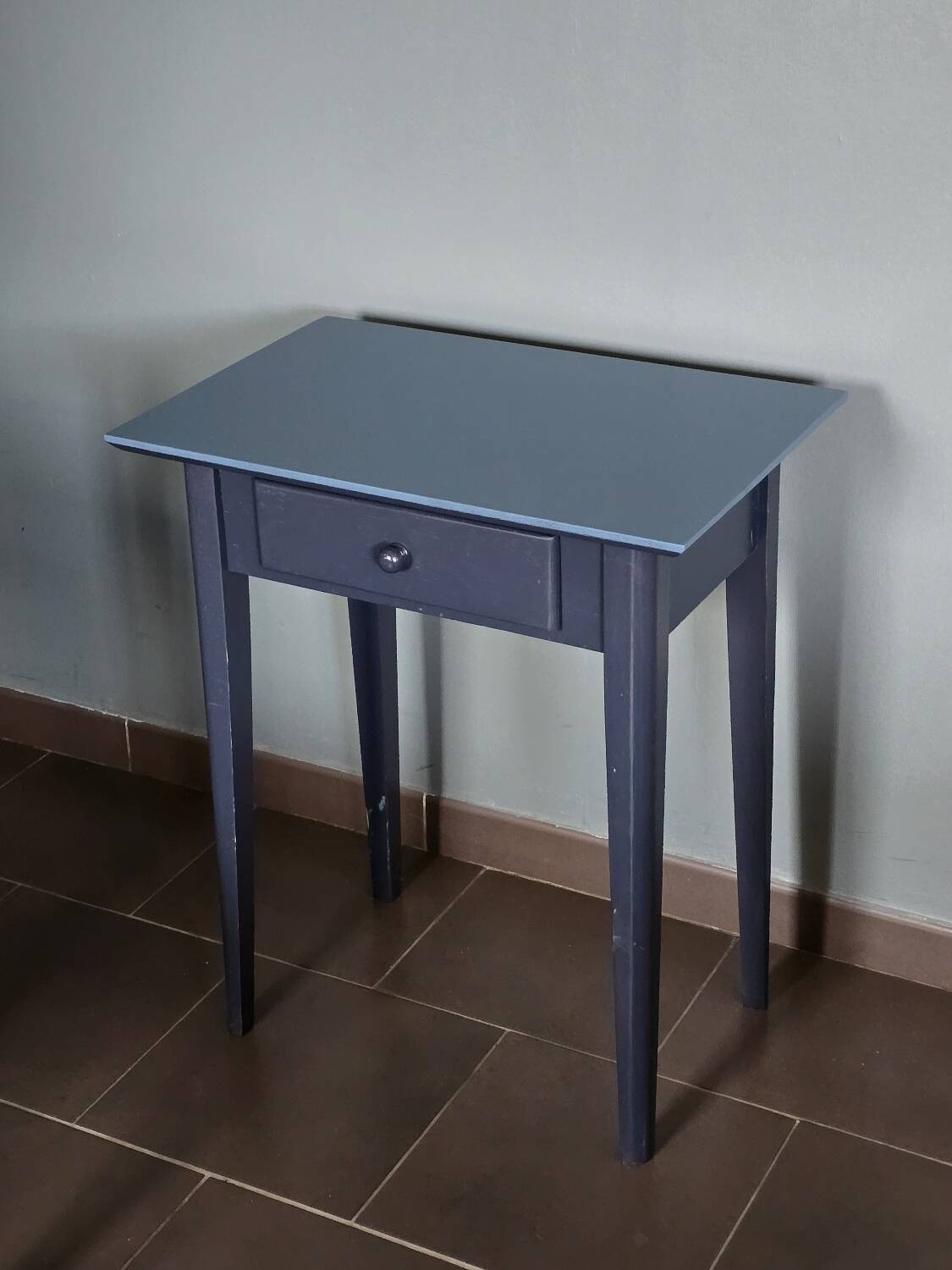 Blue painted side table