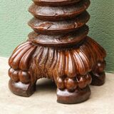 Column, carved walnut press screw, 19th century
