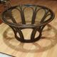 Maugrion editions rattan and glass coffee table