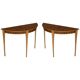 Paire de tables console demilune Bevan Funnell Phoenix en bois de zebrano