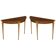 Paire de tables console demilune Bevan Funnell Phoenix en bois de zebrano