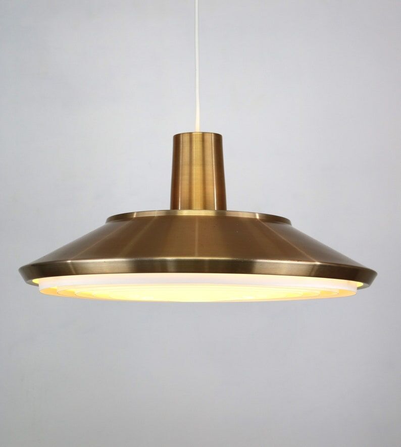 XL Danish copper pendant lamp 1970s