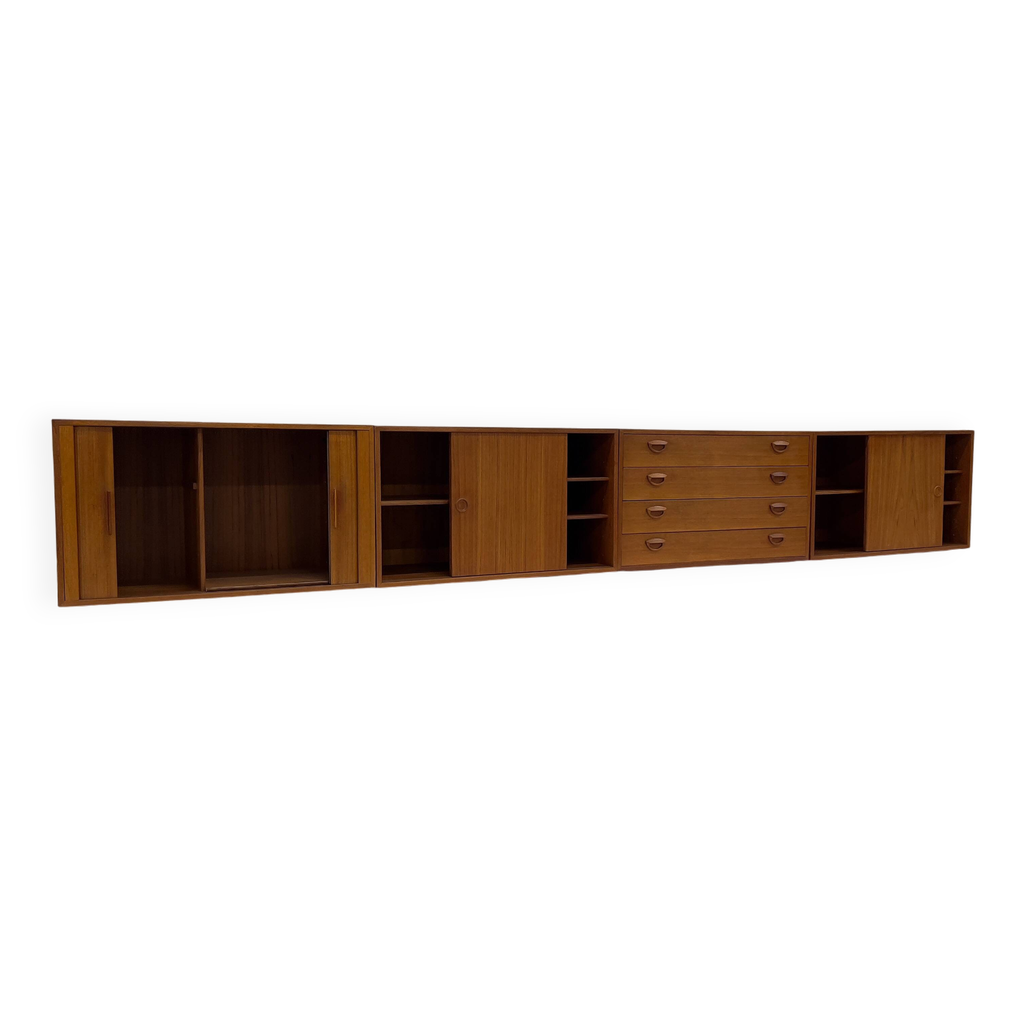 Kai Kristiansen Teak Cabinets By Feldballes, 1960s.