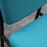 4 designer chairs, vintage 1962 (reupholstered) in the style of Pierre Guariche.