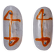 Paire d'appliques XL par Murano Mazzega en verre givré orange Italie 1970