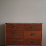 Mid-century modern Danish, a classic Oregon pine chest of drawers, 1950s.