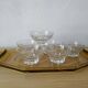 Art Deco pink pressed glass octagonal tray