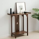 Narrow Wood Entryway Table with Shelf, Modern Console Table for Hallway, Living Room, or Behin Couch