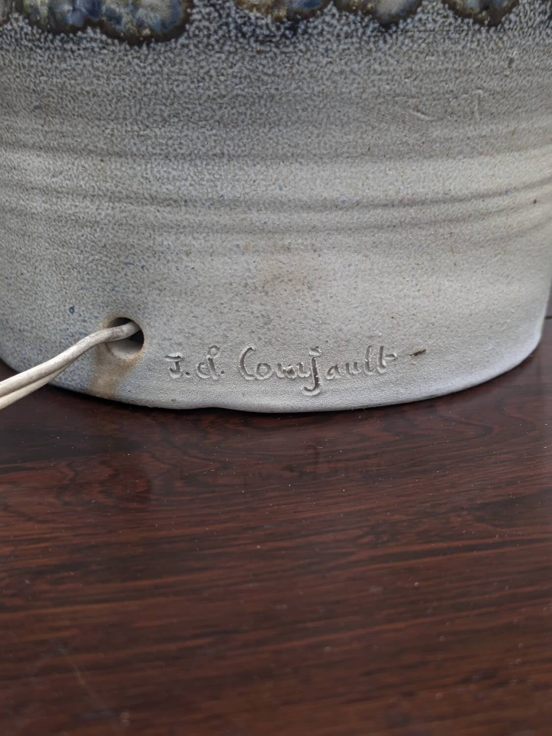 Lampe en céramique signée – Coujeault pour Kéraluc Quimper