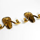 Pair of large heavy Mid Century brass wall lights from a German church