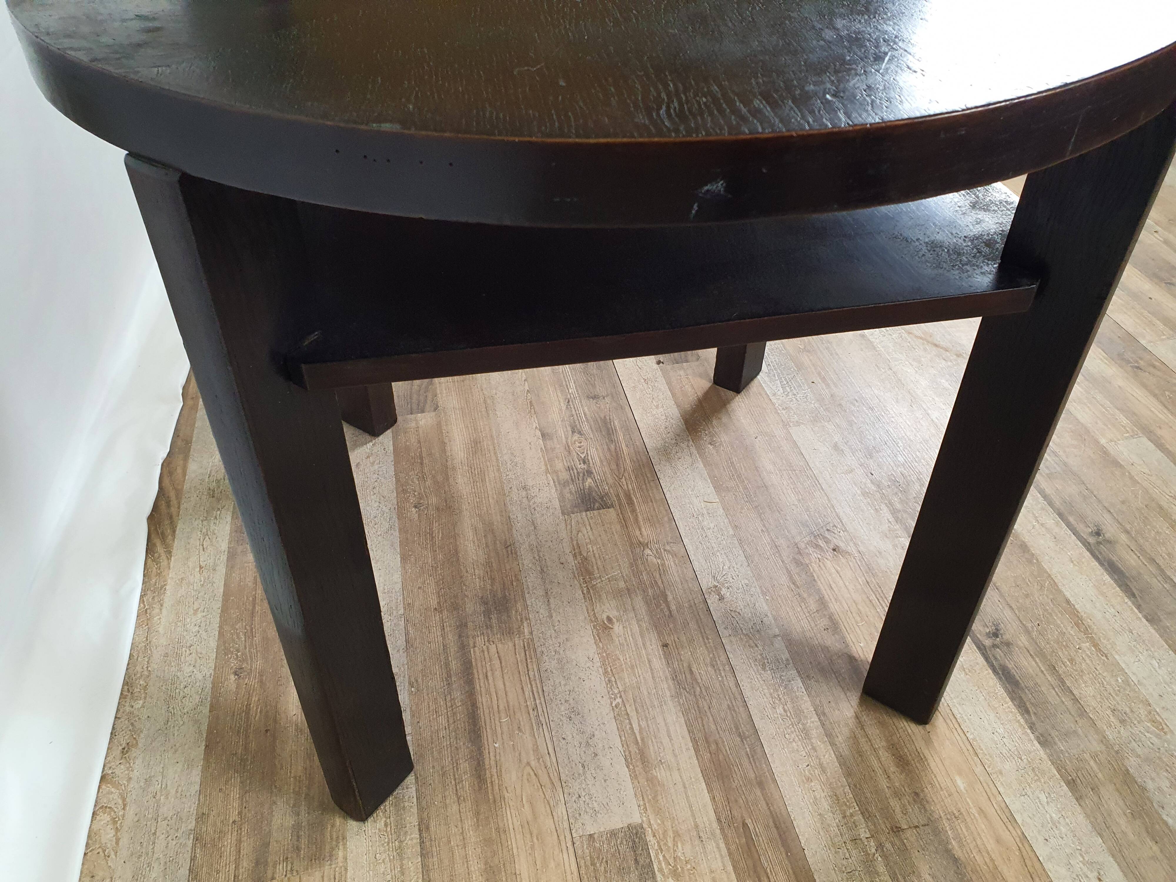 Art decò round black coffee table