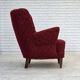 1960s, Danish armchair, original red furniture fabric.