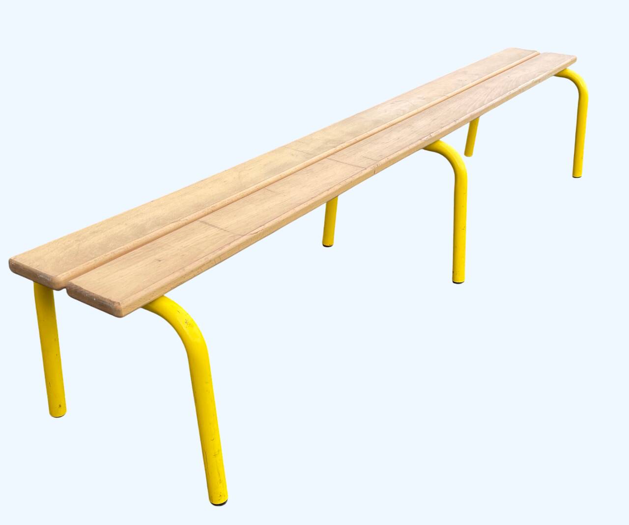 Metal and wood school bench school bench length 160 cm