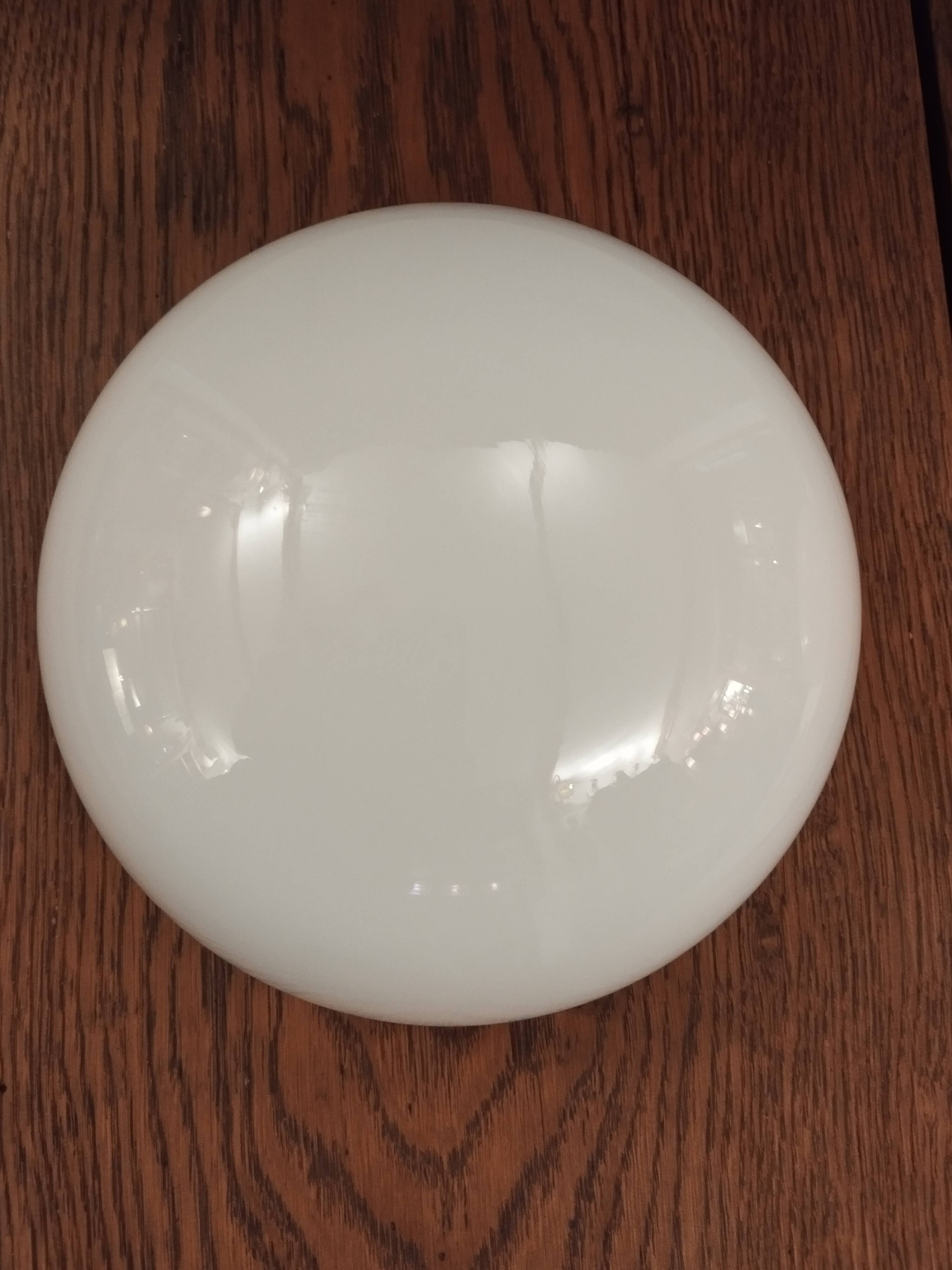 art deco white opaline globe for ceiling light diameter 20cm height 10.5cm