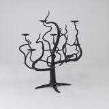 Brutalist Sculptural Chandelier Tree of Life Hand-Forged, 1970s