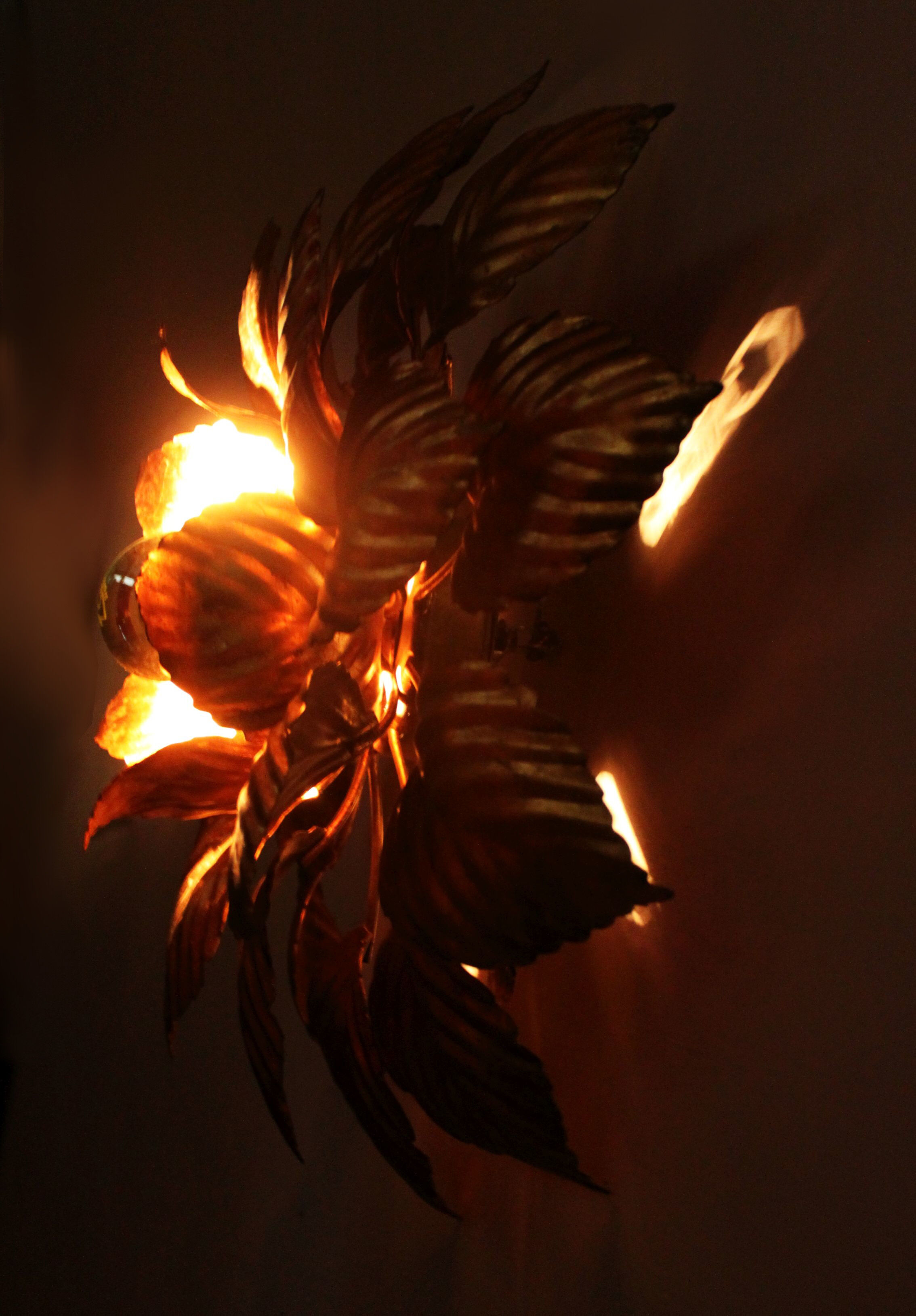 Masca floral wall lamp, 70's, Italy