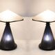 Pair of Post Modern Italian Murano Glass Mushroom Table Lamps, 1980s