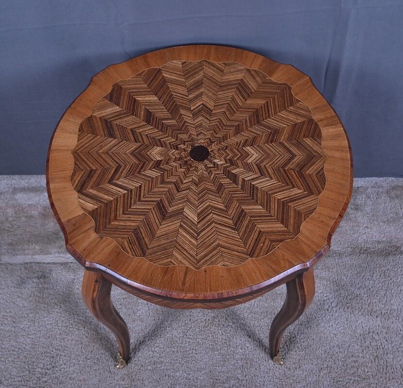 Marquetry gueridon, Louis XV style – first part of the 20th century