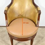 Fauteuil de Bureau Pivotant en Hêtre, style Louis XVI – Fin XIXe