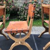 Set of 4 vintage brutalist chairs by Bram Sprij, Netherlands 1960s. in beech.