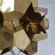 Lustre origami brutaliste en laiton, Lettonie années 1970