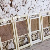 4 vintage folding cane chairs