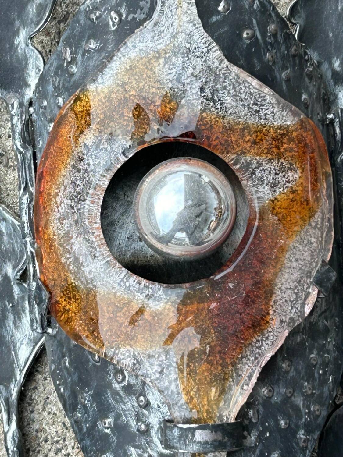 Tom Ahlstrom & Hans Ehrich - Pair Of Brutalist Sconces 1960s Metal And Glass