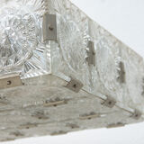 Vintage Glass and Chromed Steel Pendant Lamp by Kamenický Šenov, 1970s