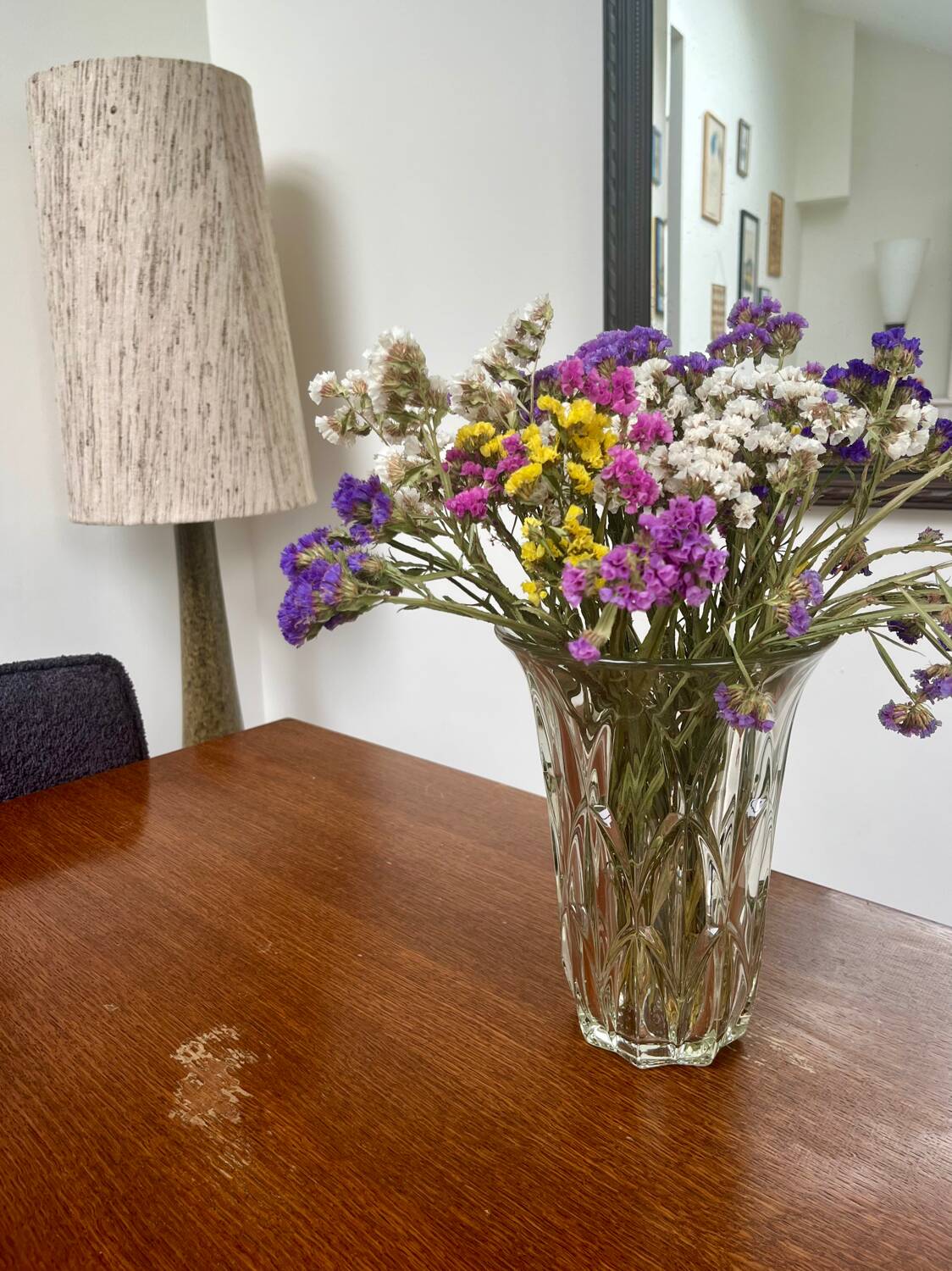 Vintage molded glass vase