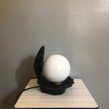 Ceramic shell lamp and vintage opaline