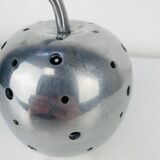 Aluminium apple sculpture, 1970s, candle holder