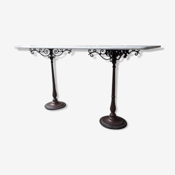 Table bistrot plateau marbre 145,5 cm