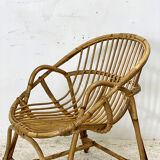 Vintage rattan armchair 60's