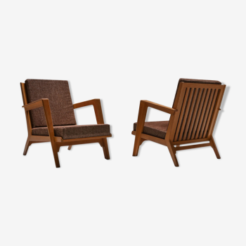 Paire de fauteuils modernistes d'Elmar Berkovich - années 1950