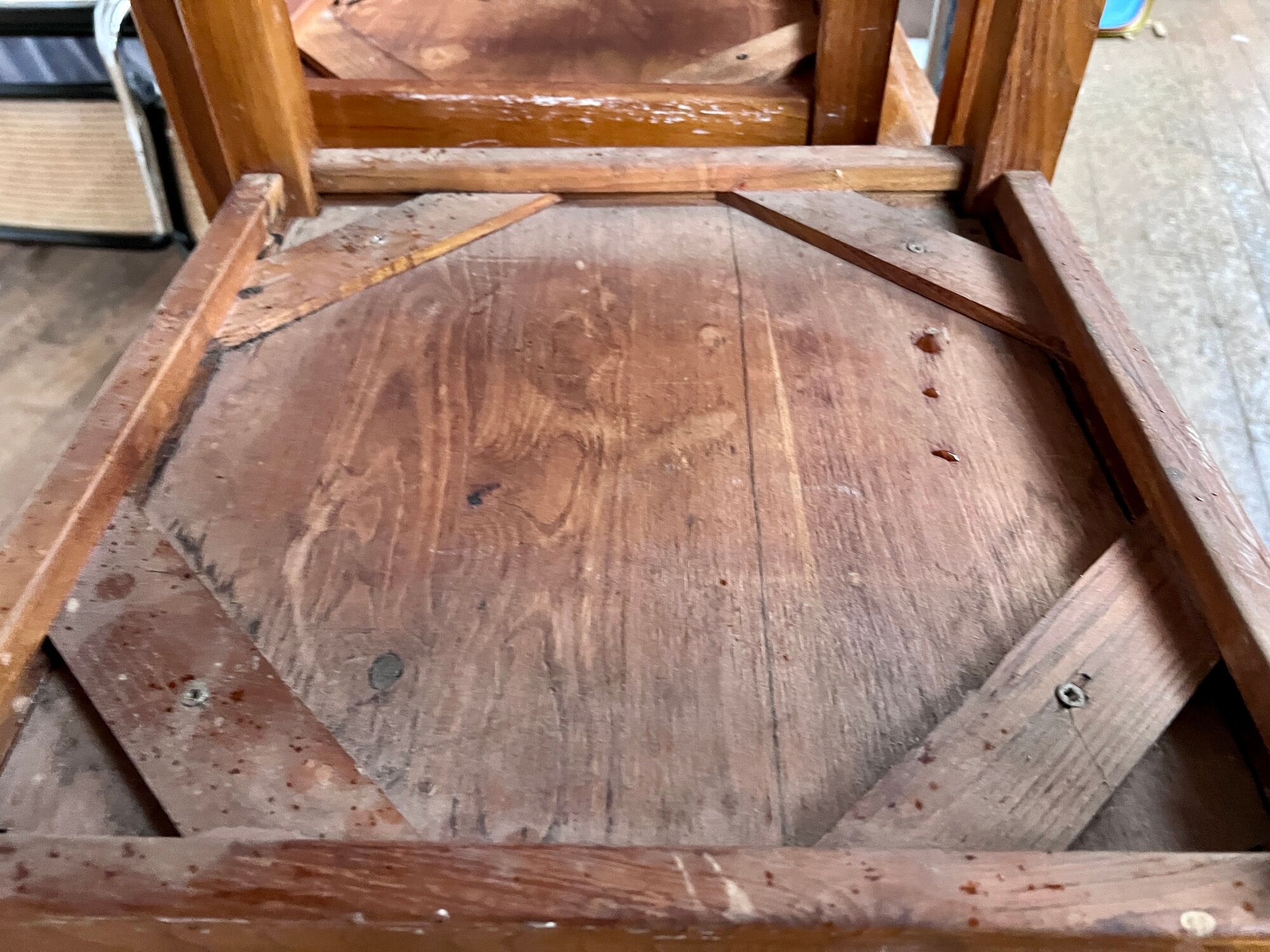 Series of 6 vintage wooden chairs 1960