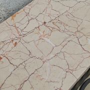 Console of wall lamp of the 50s in wrought iron and marble top