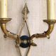 French antique bronze double Empire wall sconce with arrow and swan detail 4317.