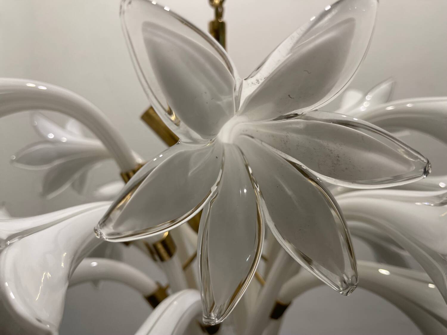 Midcentury Murano Glass Flower Chandelier by Franco Luce