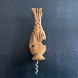 Corkscrew bottle opener fish