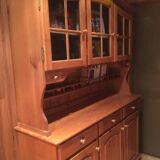 Honey-colored varnished pine vessel