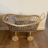 Christmas Pop-up 2022 -Vintage rattan doll stroller cradle