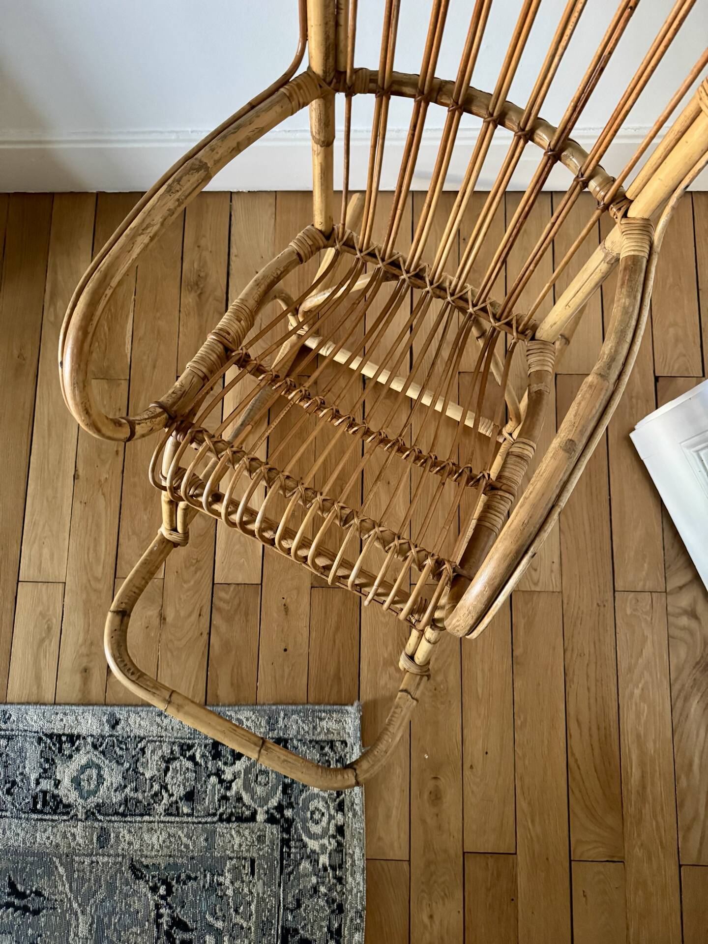 Bamboo and rattan rocking chair