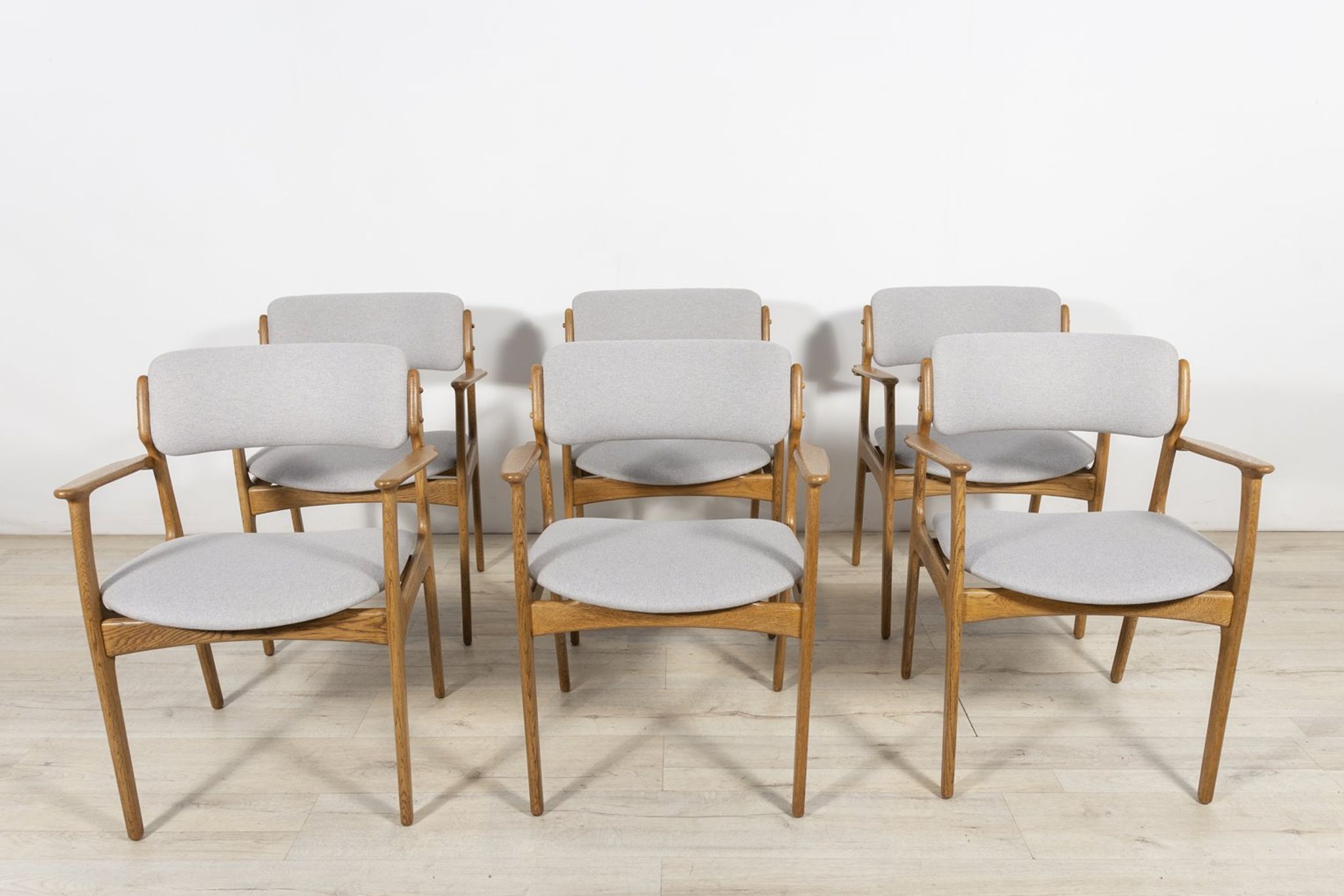 Oak Model 49 Dining Chairs by Erik Buch for Odense Maskinsnedkeri / O.D. Møbler, 1960s, Set of 6