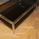 Table basse à double plateaux en chrome et doré vers 1970