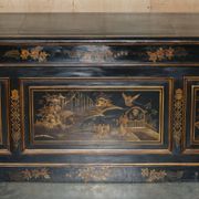 Bureau Chinois Chinoiserie 19ème Siècle Cuir Napoléonien