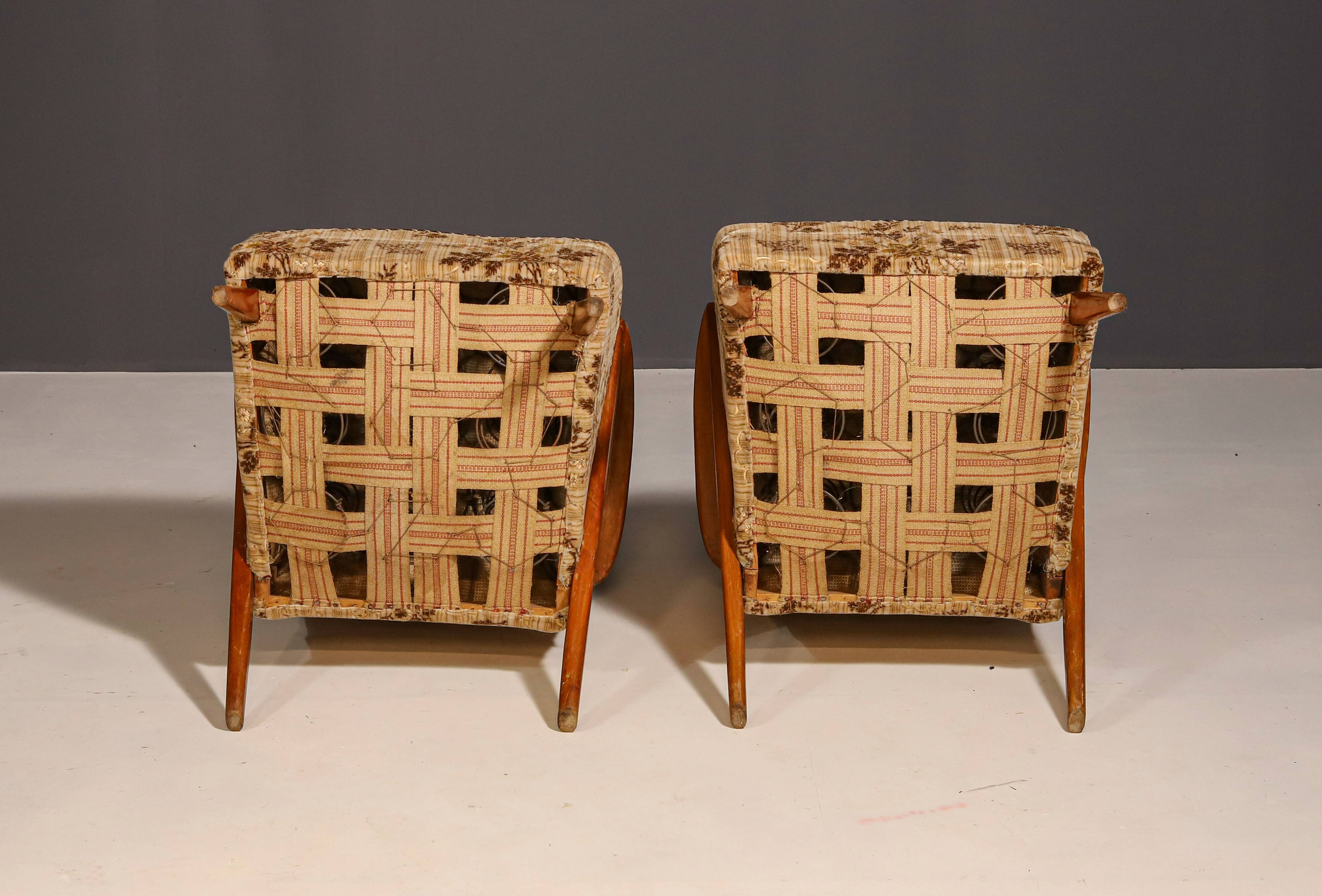 Fauteuils tchécoslovaques du milieu du siècle, années 1960, lot de 2