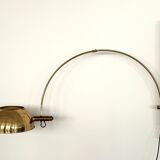 Lampe murale vintage à arc Florian Schulz XL BOCA en laiton, années 1970
